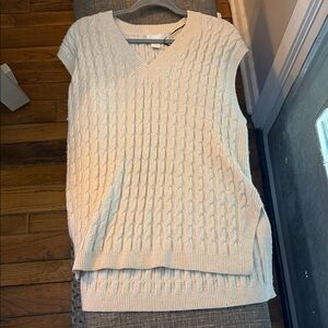 H&M V-Neck Sweater Vest Cream oversized
